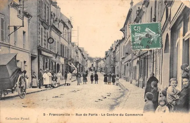 Cpa 95 Franconville Rue De Paris Le Centre Du Commerce