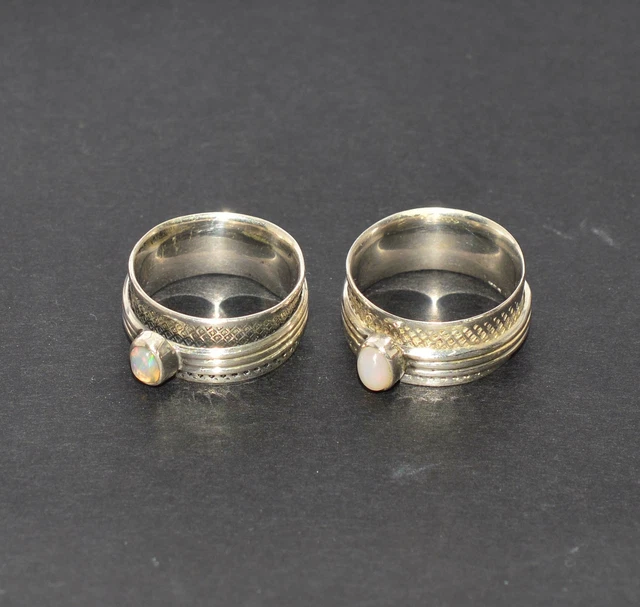 Wholesale 2Pc 925 Solid Sterling Silver Ethiopian Opal Ring Lot L333