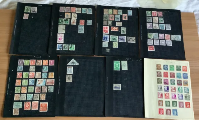 Old Tatty World Used Stamp Collection In Album Stamps Ref W-7