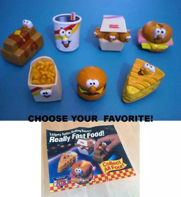 Burger King 1989 Vintage Lickety Split Fast Food Racers-Pick Your Favorite!