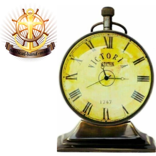 Vintage Messing Schreibtisch Uhr Marine Antik Nautisch Tisch Dekoration Artikel