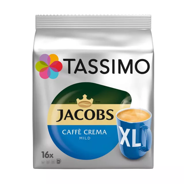 Tassimo Jacobs Caffe Crema Mild XL Mild Verwöhnaroma 16 T Discs 128g