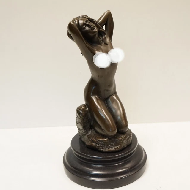 Estatua Bailarín Sexy Pin-up Art Deco Estilo Art Nouveau Estilo Bronce sólido Fi