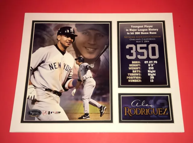 NY Yankees Alex Rodriguez 350 Home Runs Milestone Memories11x14 Matted Photo