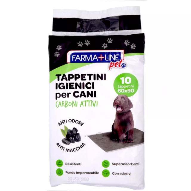 60 Tappetini assorbenti igienici CARBONI ATTIVI 60x90cm traversine cani cuccioli 2