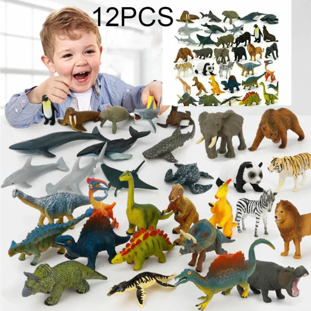 12x Nutztiere Dinosaurier Spielset Spielzeug Tierfiguren Kinder Geschenk NEU