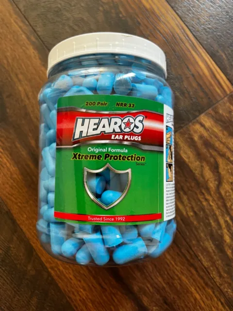 HEAROS Xtreme Protection Ear Plugs, 200 Pairs Noise Reduction Rating 33 Decibels