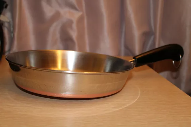 REVERE WARE 9 Inch Copper Clad Bottom Stainless Steel Frying Pan Skillet USA -94