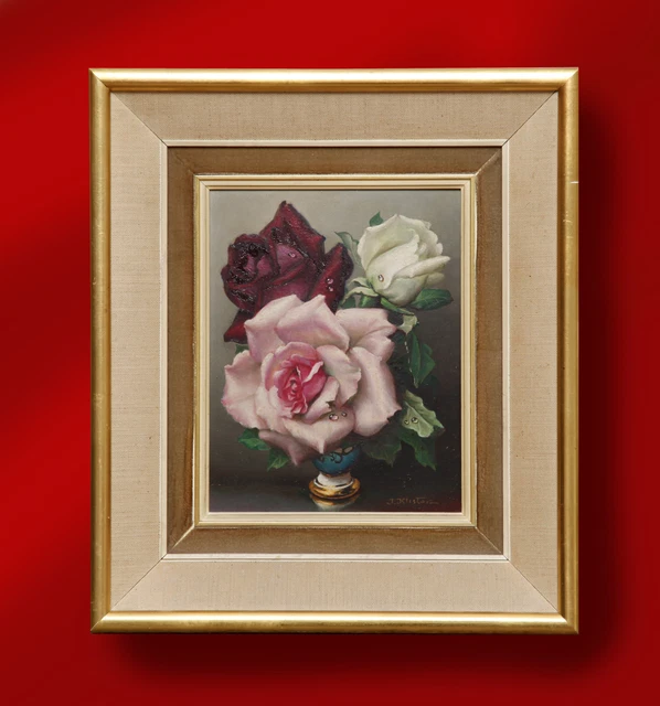 Irene Klestova (1908-1989) Original Pintura Al Óleo Rusas Artista ' Florero de
