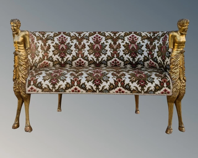 Outstanding Giltwood Satyr Sofa Venetian 19th Century