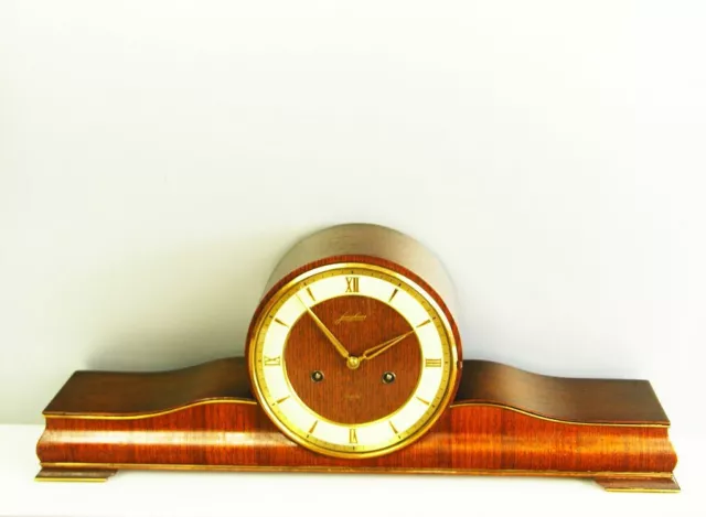 Rare Beautiful Later Art Deco Junghans Chiming Mantel Clock 2