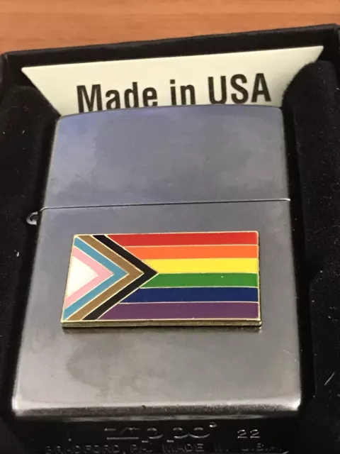 LGBT PRIDE FLAG ZIPPO LIGHTER BE PROUD New In Box
