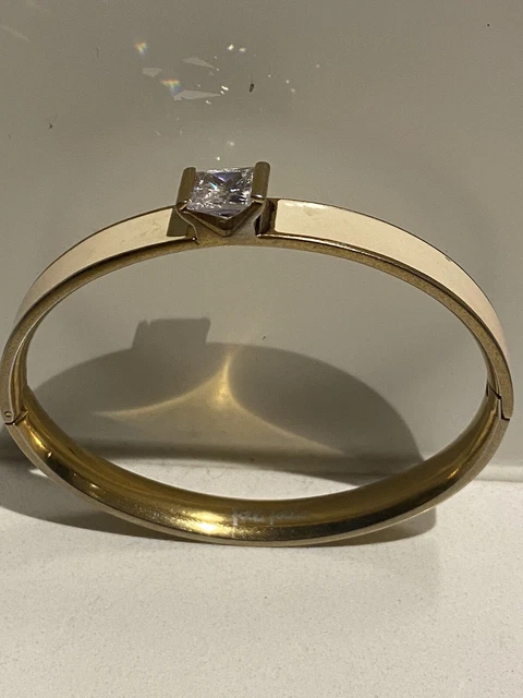 Folli Follie Gold Plated Enamel Bangle Set With Crystal