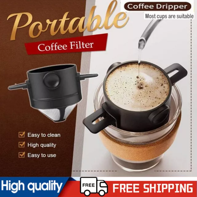 Coffee Filter Pour Over Funnel Brew Drip Mesh Dripper Cone Cup Brewing Foldable