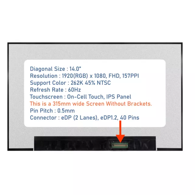 14" Auo B140Hak02.4 H/W:0A Fhd Matt On-Cell Touch Display Bildschirm Ohne Lasen 2