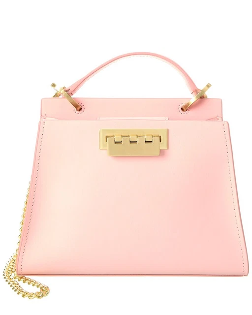 Zac Posen Earthette Small Double Compartment Leather Shoulder Bag Women's Pink