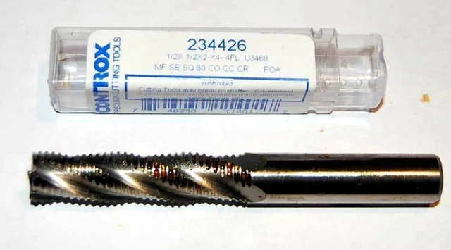 Controx 1/2" x 2"  4 FLT CC Cobalt Coarse-Pitch Roughing CNC End Mill