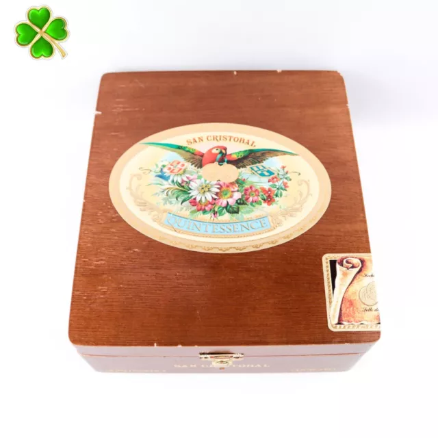 San Cristobal Churchill Quintessence Empty Wood Cigar Box 7.75" x 6.75" x 2.75"