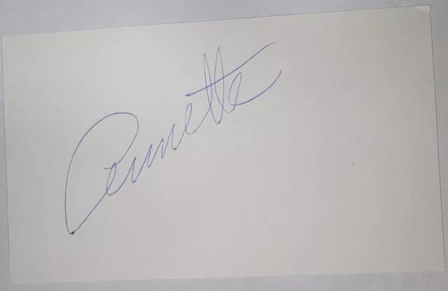 Annette Funnicello Signed Index card