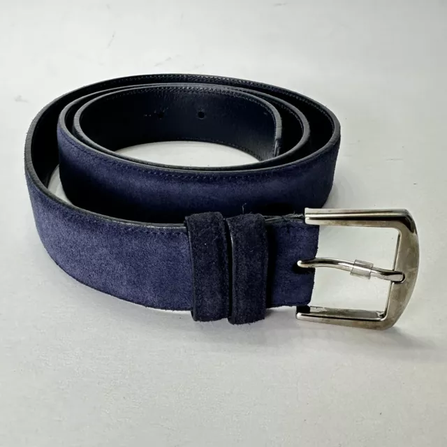 Loro Piana  Mens Blue Suede Belt Size 44 / 110. made in Italy