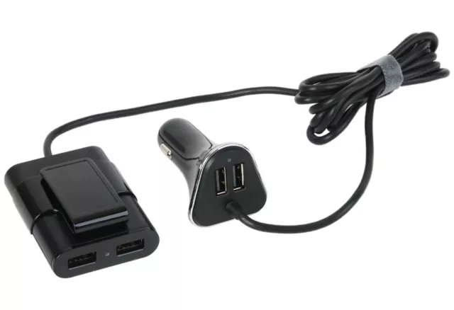 4-Port USB 12V Ladegerät Kfz Strom-Adapter Zigarettenanzünder USB-Hub Rücksitz