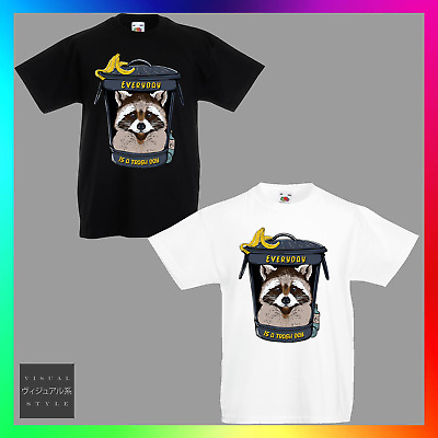 Every Day Is Trash Day Raccoon T-Shirt Tee Kids Unisex Childrens Bandit Panda