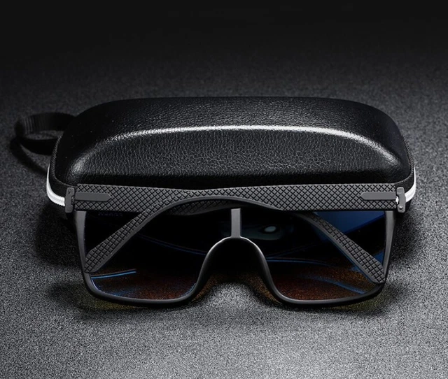 LAMOFUL Brand Oversized One Lens Men Trendy Rectangle Sunglasses Big Frame UV400