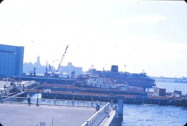 ONYC Original Slide - 1960s New York City Docks Tugboats Ferry's  #51