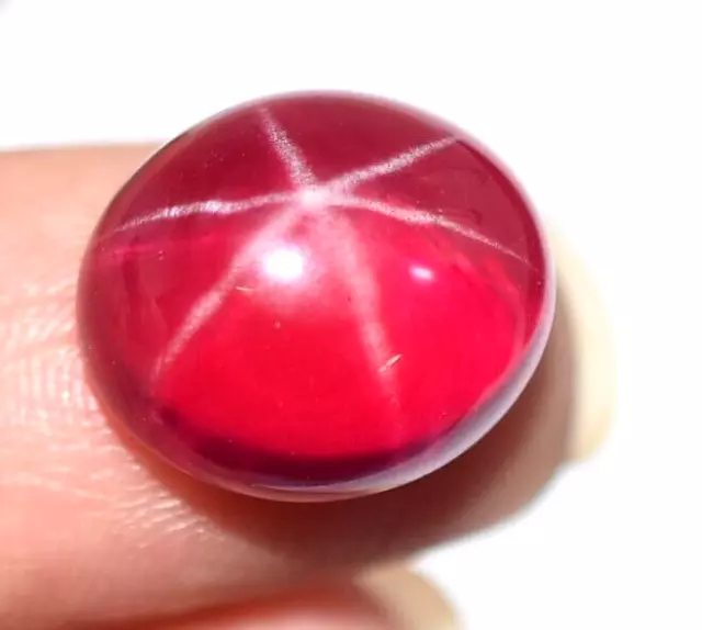 Natural Mozambique 12.70 Ct Red Star Ruby Oval Cabochon Certified Loose Gemstone