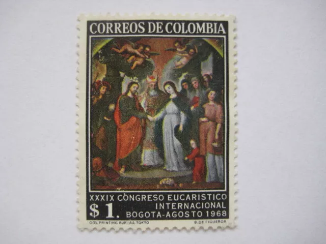 Kolumbien Colombia  1968  ungebraucht  $ 1. Kongress Eucaristico  Bogota