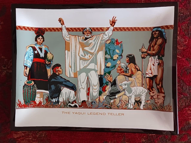 Jay Datus Murals Southwest Arizona Artist "The Yaqui Legend Teller"Glass Plate