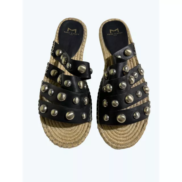 Marc Fisher ‘Brandie’ Studded Leather Espadrille Slide Sandal 11