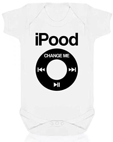 iPood Short Sleeve Babygrow Funny Poop Baby New Born Gift Apple