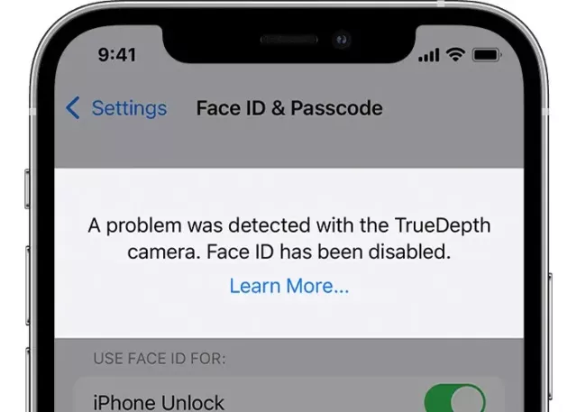 Riparazione Face ID errore truedepth camera e face id non disponibile