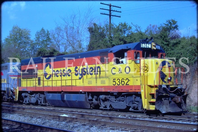Original train slide C&O Chesapeake & Ohio locomotive 5362, 1987
