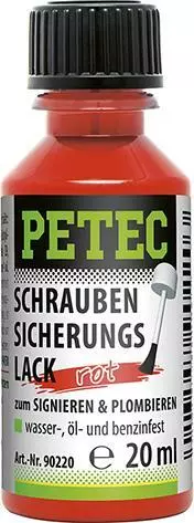 Petec Schraubensicherungslack, Rot, 20ML