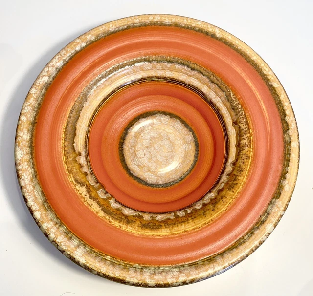 RARE DITMAR URBACH Vintage Alienware ceramic round bowl dish Orange MCM ...