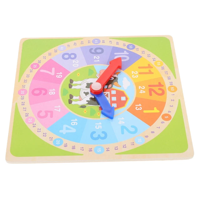 Horloge en bois jouet apprentissage horloge pour enfants horloge