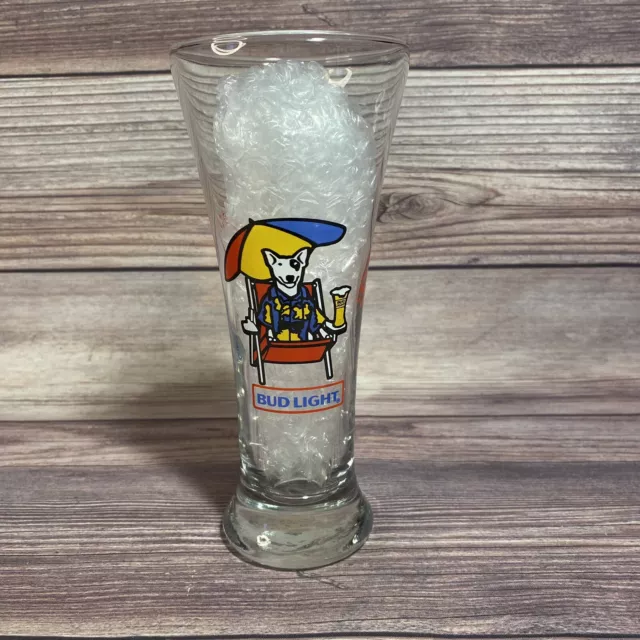 VTG Spuds Mackenzie Beer Pilsner Glass Bud Light Party Animal Dog Beach 1987