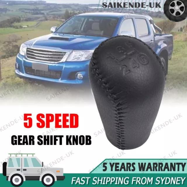 Mannul 5-speed Gear Shift Knob Leather Fits Toyota Hilux Vigo KUN26 MK6 SR5 4WD