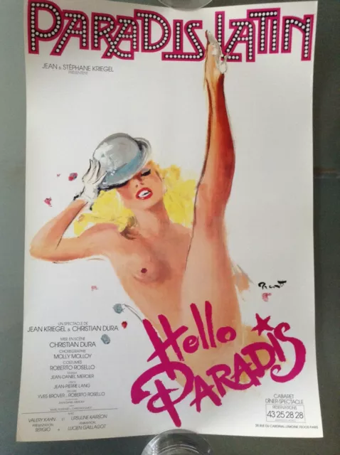 Affiche originale ancienne Cabaret du Paradis Latin de Brenot  format 40X60