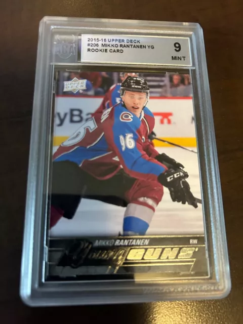 Mikko Rantanen Young Guns ACA Graded 9 Mint RC #206 2015-16 Upper Deck Avalanche