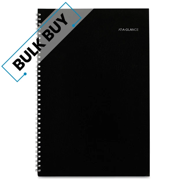 DayMinder Monthly Planner, Ruled Blocks, 12 x 8, Blac | Bulk order of 2 Each