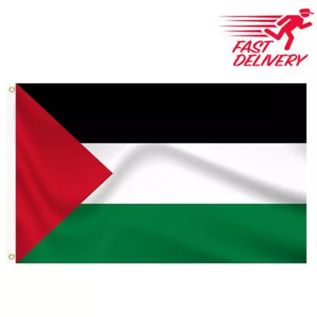 Palestine Flag Large 5 x 3 FT - 100%Polyester With Eyelets  فلسطين‎ Filasṭīn