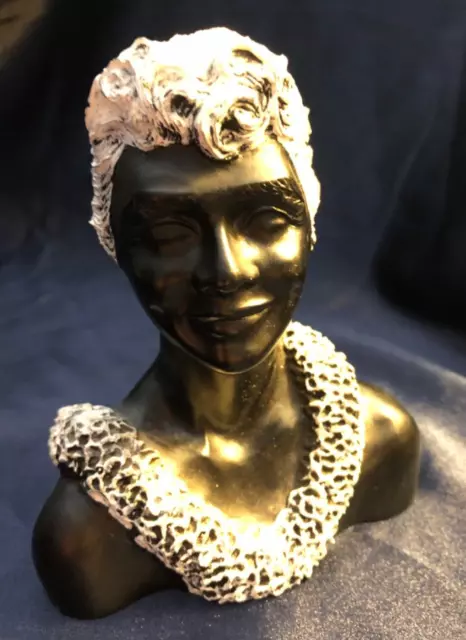 Frank Schirman Vintage Hawaiian Black Coral Figurine Sculpture " LOPAKA " 1971