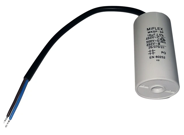 Condensateur moteur de démarrage/permanent 16µF 16uF 450V à fils câble MKSP-5P 2