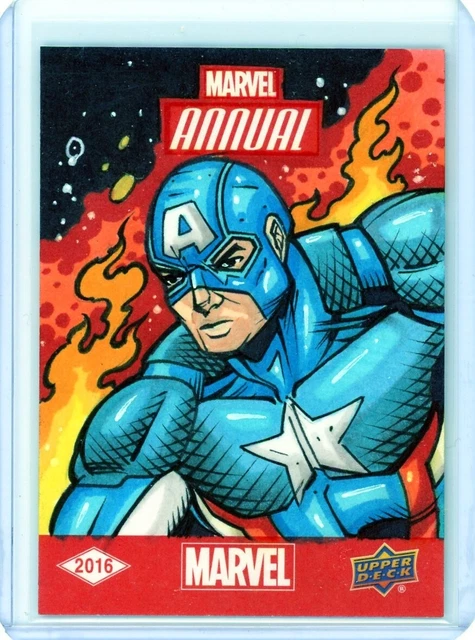 2016 UD Upper Deck Marvel Annual Sketch 1/1 Captain America James Bukauskas JS