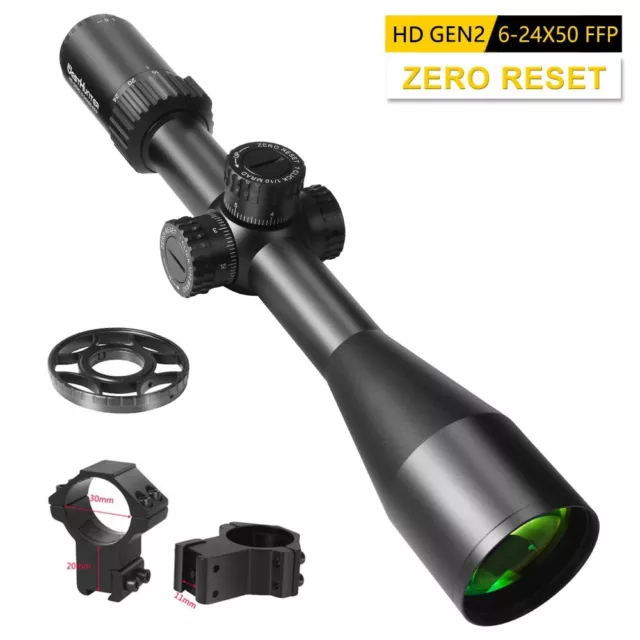 WestHunter HD GEN2 6-24x50 FFP Hunting Rifle Scope First Focal Plane Side Focus