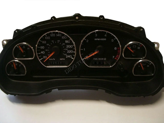 Set di 6 anelli per quadrante in alluminio cromato lucido Ford Mustang...