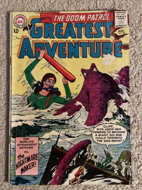 My Greatest Adventure #81 2nd Appearance of Doom Patrol 1963 DC Comic Low Grade